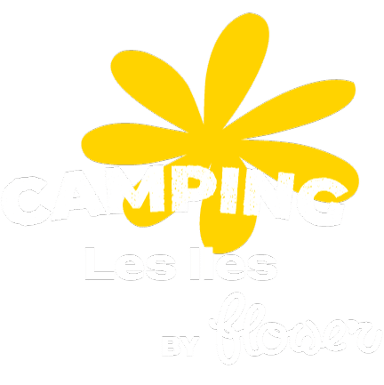 logo camping les iles by flower blanc